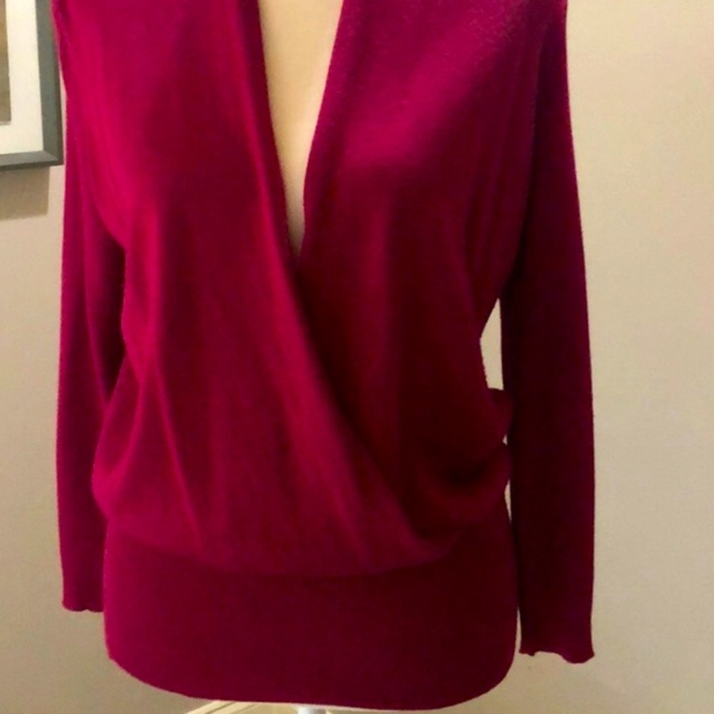 The Limited Deep Red Med Surplice Sweater